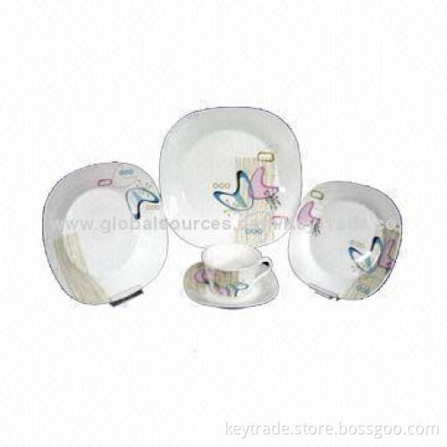 Fine Porcelain 20pcs Dinner Set in New Square Shape, with Decal